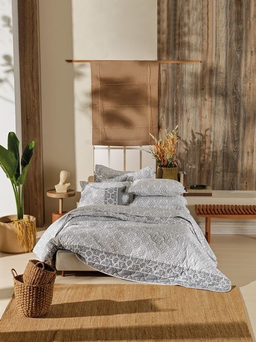 Jogo Roupa de Cama King 4 Peças, 100% Algodão 180 Fios Florença