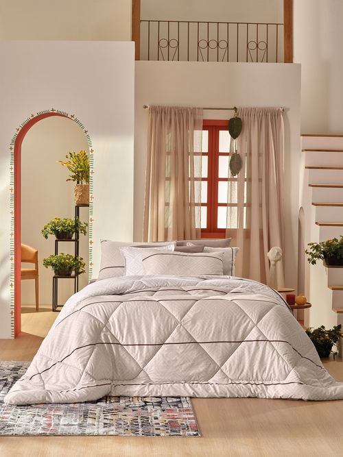 Jogo Roupa de Cama Queen 4 Peças, 100% Algodão 150 Fios Diamante