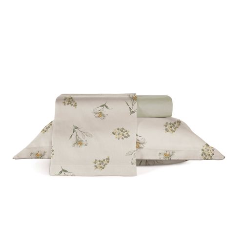 Jogo Roupa de Cama Queen 4 Peças, 100% Algodão 180 Fios Florença
