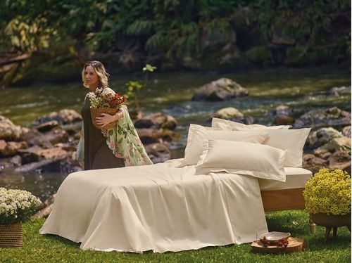 Jogo Roupa de Cama Queen 100% Algodão 180 Fios Organic