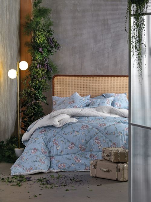 Edredom com Sherpa Queen 150 Fios Diamante