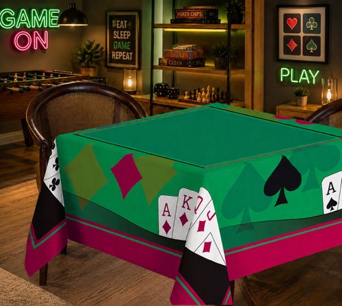 Toalha de Mesa Quadrada 100% Algodão Cassino