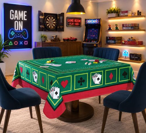 Toalha de Mesa Quadrada 100% Algodão Cassino
