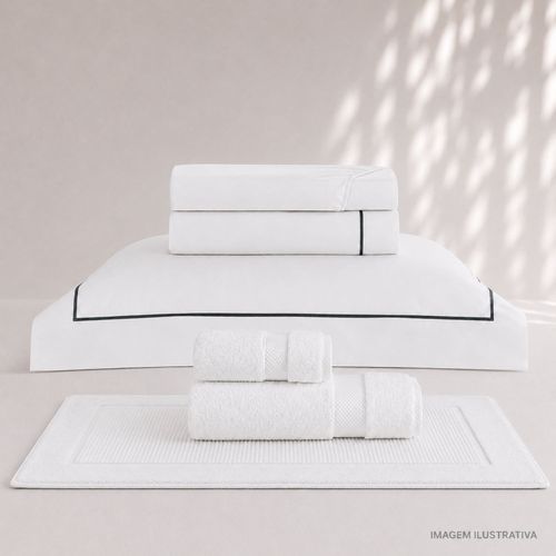 Kit Super Luxo Solteiro Profiline | Jogo de Cama com Festone Turquesa 400 Fios + Jogo de Toalhas Safira 670 g/m²