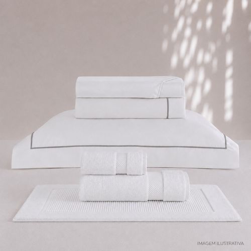 Kit Super Luxo Solteiro Profiline | Jogo de Cama com Festone Turquesa 400 Fios + Jogo de Toalhas Safira 670 g/m²