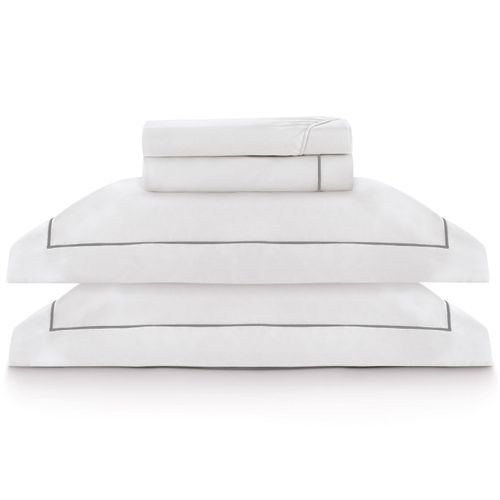 Kit Super Luxo Queen Profiline | Jogo de Cama com Festone Turquesa 400 Fios + Jogo de Toalhas Safira 670 g/m²
