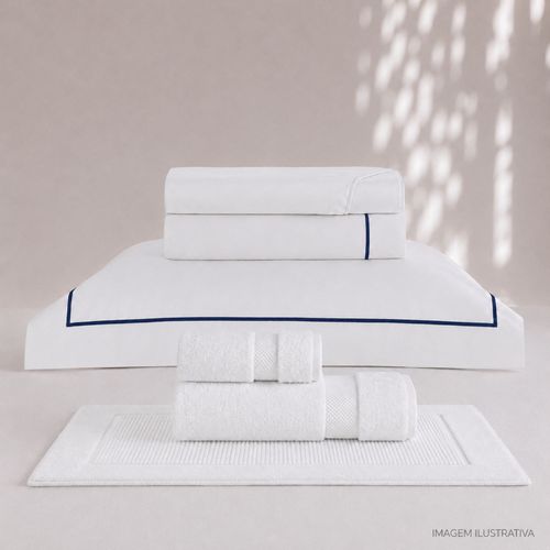 Kit Super Luxo Solteiro Profiline | Jogo de Cama com Festone Turquesa 400 Fios + Jogo de Toalhas Safira 670 g/m²
