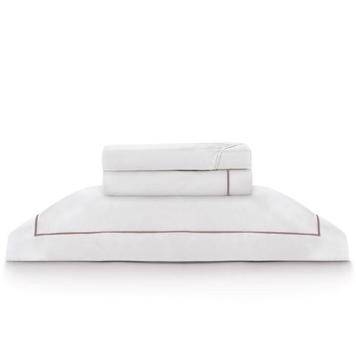 Kit Super Luxo Solteiro Profiline | Jogo de Cama com Festone Turquesa 400 Fios + Jogo de Toalhas Safira 670 g/m²
