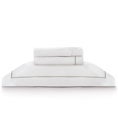 Kit Super Luxo Solteiro Profiline | Jogo de Cama com Festone Turquesa 400 Fios + Jogo de Toalhas Safira 670 g/m²