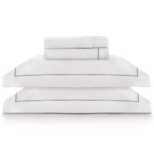 Kit Super Luxo Queen Profiline | Jogo de Cama com Festone Turquesa 400 Fios + Jogo de Toalhas Safira 670 g/m²