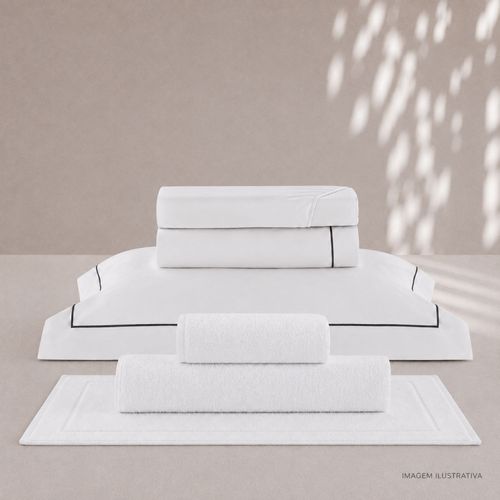 Kit Super Luxo Solteiro Profiline | Jogo de Cama com Friso Pérola 300 Fios + Jogo de Toalhas Pérola 600 g/m²