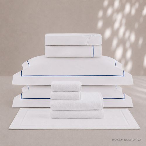 Kit Super Luxo Casal Profiline | Jogo de Cama com Friso Pérola 300 Fios + Jogo de Toalhas Pérola 600 g/m²