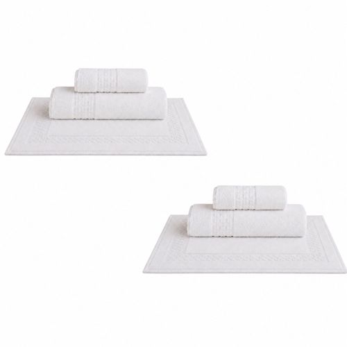 2 Kits - Standard Profiline Solteiro | Jogo de Cama Madri 180 Fios + Toalhas de Banho e Rosto Toronto 500 g/m² + Toalha para Piso Madri 600 g/m²