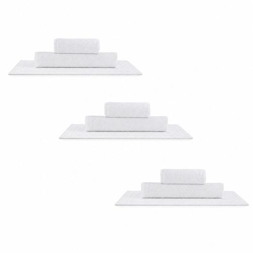 3 Kits - Super Luxo Profiline Solteiro Pérola | Jogo de Cama com Friso 300 Fios + Jogo de Toalhas Pérola 600 g/m²