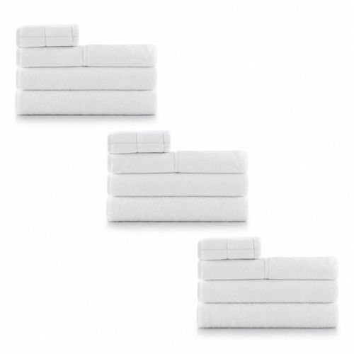 3 Kits - Super Luxo Profiline Casal Pérola | Jogo de Cama com Friso 300 Fios + Jogo de Toalhas Pérola 600 g/m²