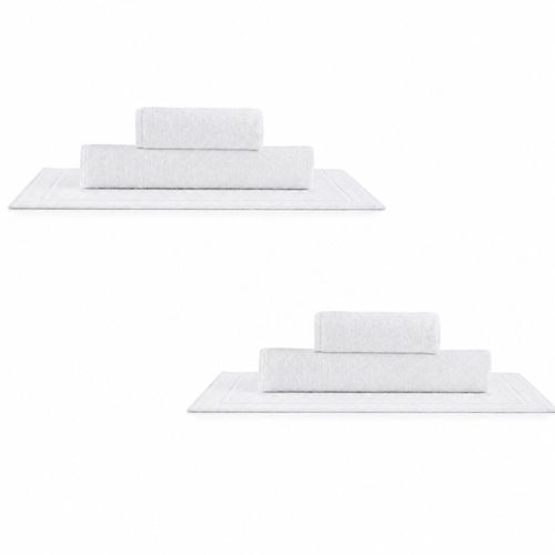2 Kits - Super Luxo Profiline Solteiro Pérola | Jogo de Cama com Friso 300 Fios + Jogo de Toalhas Pérola 600 g/m²