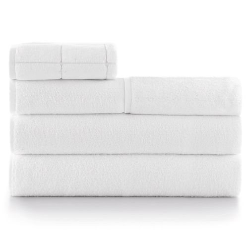 1 Kit - Super Luxo Profiline Casal Pérola | Jogo de Cama com Friso 300 Fios + Jogo de Toalhas Pérola 600 g/m²