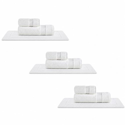 3 Kits - Super Luxo Profiline Solteiro Turquesa | Jogo de Cama com Festonê 400 Fios + Jogo de Toalhas Safira 670 g/m²