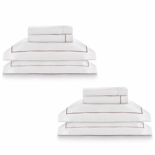 2 Kits - Super Luxo Profiline Queen Turquesa | Jogo de Cama com Festonê 400 Fios